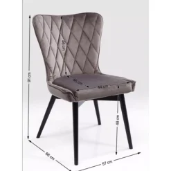 KARE Design Stühle-Stuhl Black Marshall Velvet Grau