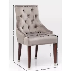 KARE Design Stühle-Stuhl Prince Velvet Grau