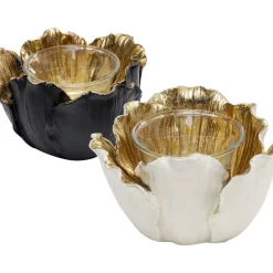 KARE Design Deko & Geschenkartikel-Teelichthalter Flower Bloom Creme Gold O10