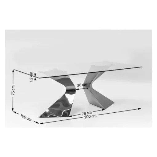 KARE Design Tische-Tisch Gloria Chrome 200X100Cm