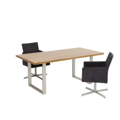 KARE Design Tische-Tisch Jackie Eiche Silber 160X80
