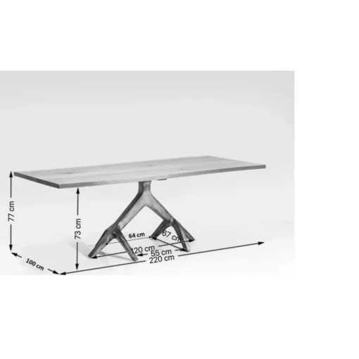 KARE Design Tische-Tisch Roots Dark 220X100Cm