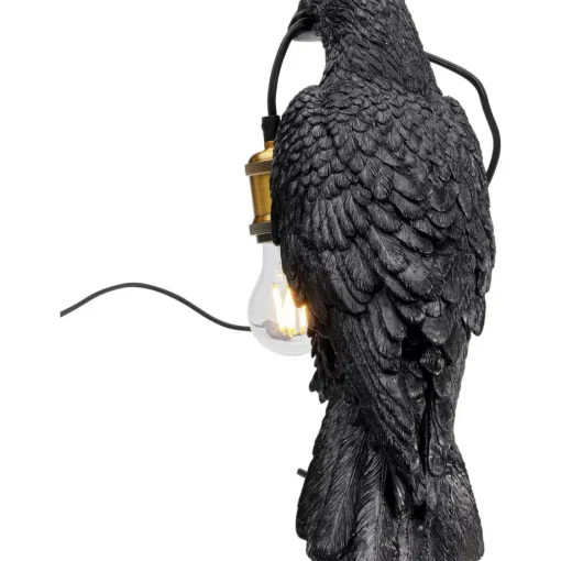 KARE Design Tischleuchten-Tischleuchte Animal Crow Matt Schwarz