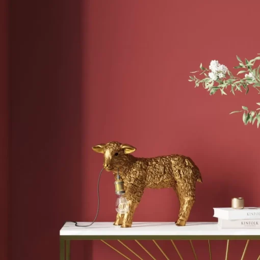 KARE Design Tischleuchten-Tischleuchte Animal Flower Sheep Gold 36Cm