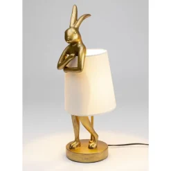 KARE Design Tischleuchten-Tischleuchte Animal Rabbit Gold/Weis 50Cm