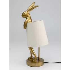 KARE Design Tischleuchten-Tischleuchte Animal Rabbit Gold/Weis 50Cm
