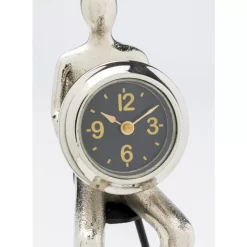 KARE Design Uhren-Tischuhr Sitting Man Silber 12X31Cm