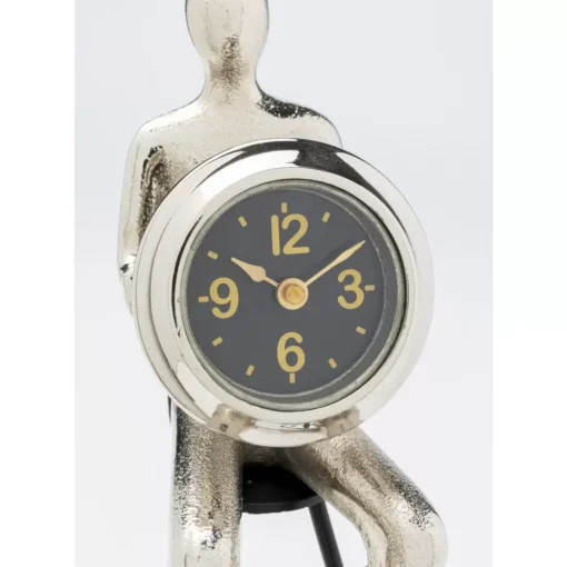 KARE Design Uhren-Tischuhr Sitting Man Silber 12X31Cm