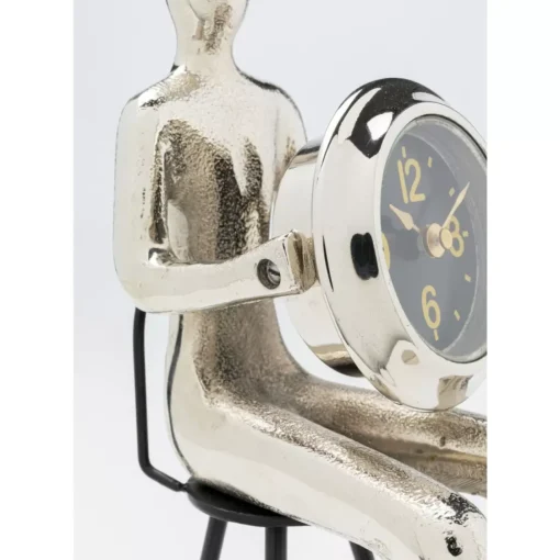 KARE Design Uhren-Tischuhr Sitting Man Silber 12X31Cm