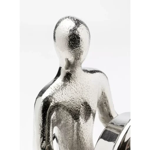 KARE Design Uhren-Tischuhr Sitting Man Silber 12X31Cm