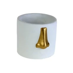 KARE Design Sonstiges & Zubehör Accessoires-Ubertopf Nase Weiss/Gold