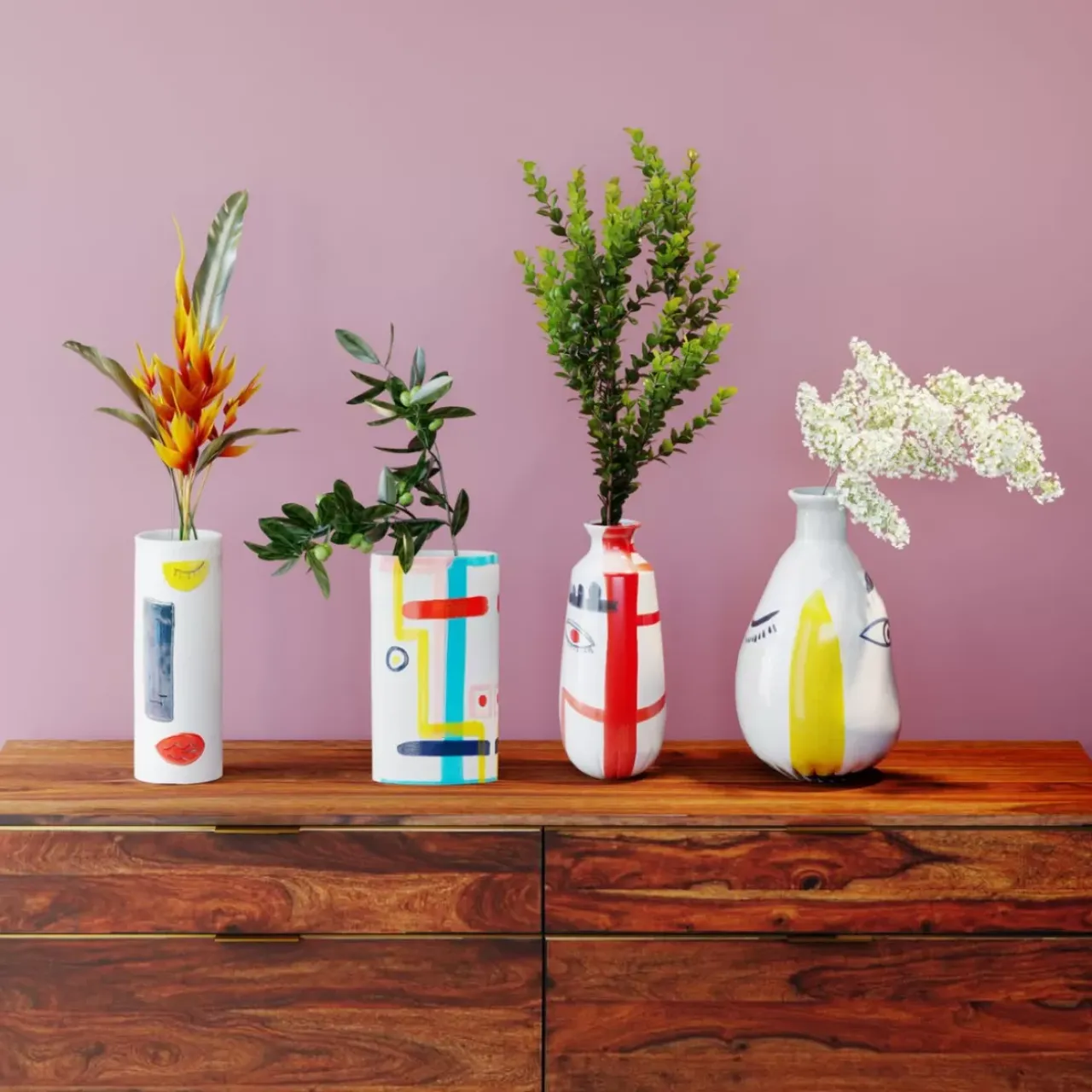 KARE Design Vasen-Vase Art Face Colore 33