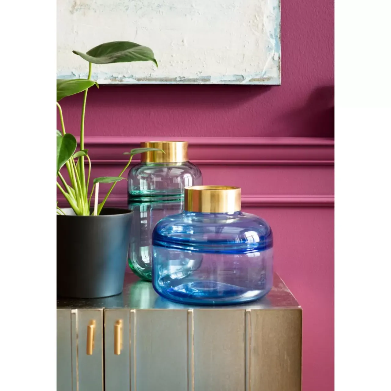 KARE Design Vasen-Vase Positano Belly Grun 28Cm