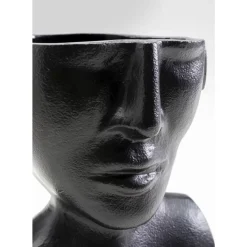 KARE Design Vasen-Vase Rostro Schwarz 17Cm