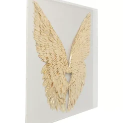KARE Design Bilder-Wandschmuck Wings Gold-Weis 120X120Cm