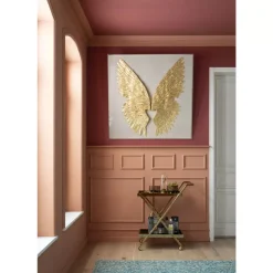 KARE Design Bilder-Wandschmuck Wings Gold-Weis 120X120Cm
