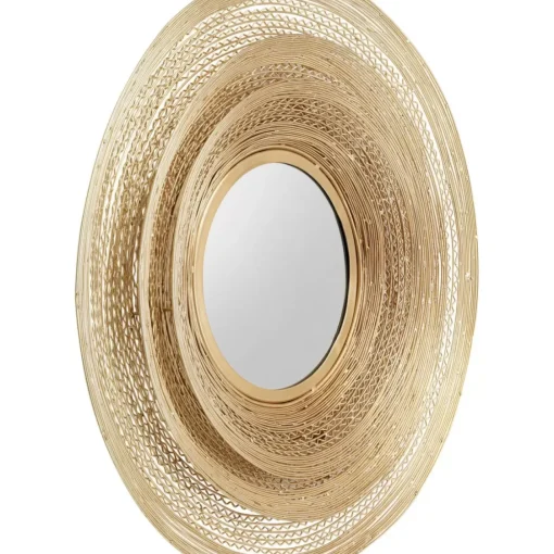 KARE Design Spiegel-Wandspiegel Gold Wire O61Cm