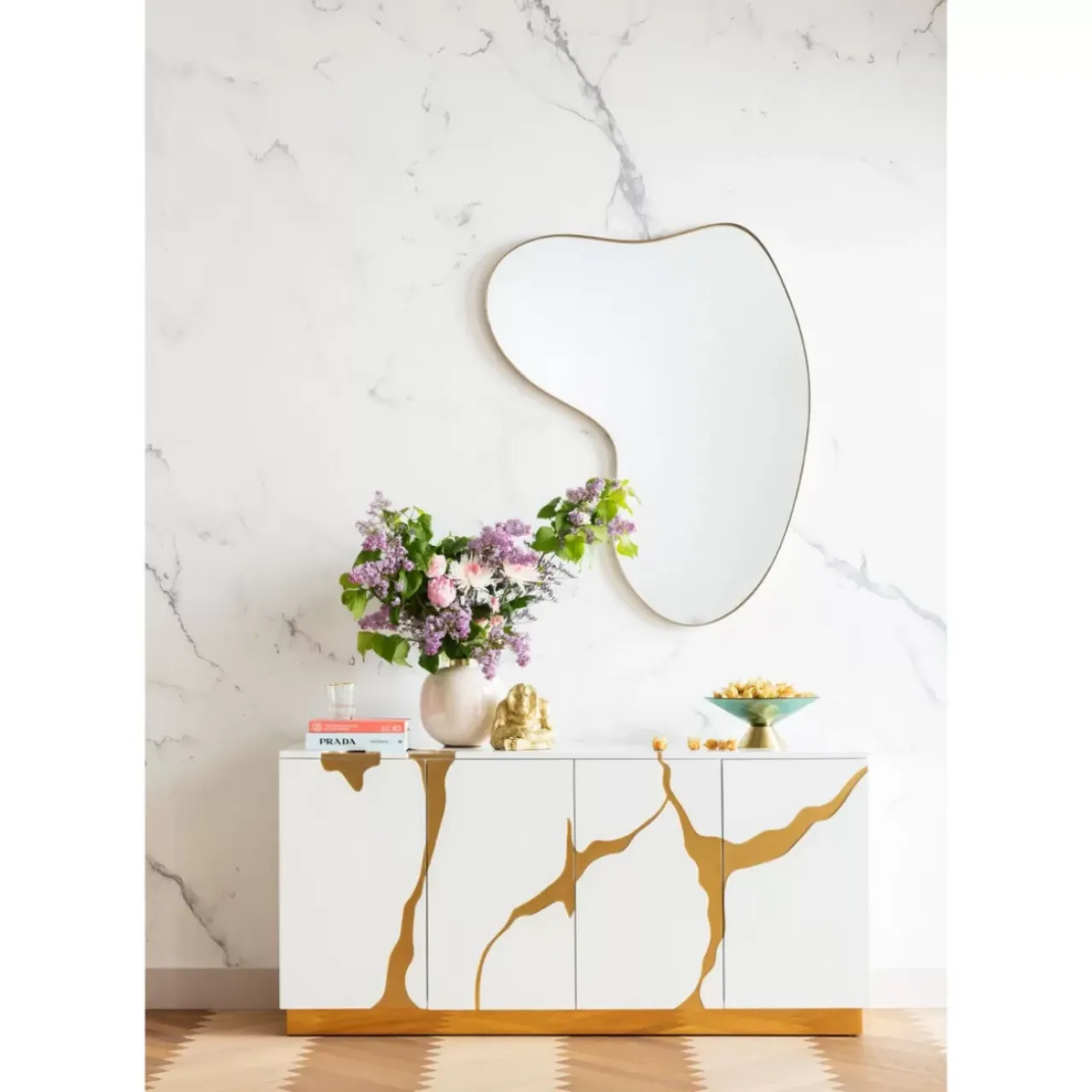 KARE Design Spiegel-Wandspiegel Shape Brass 110X120Cm