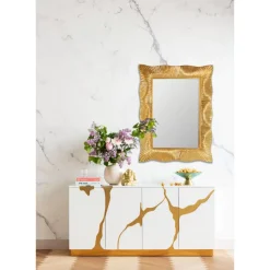 KARE Design Spiegel-Wandspiegel Wavy Brass 94X124Cm