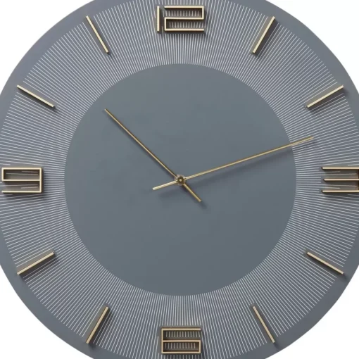 KARE Design Uhren-Wanduhr Leonardo Grau/Gold