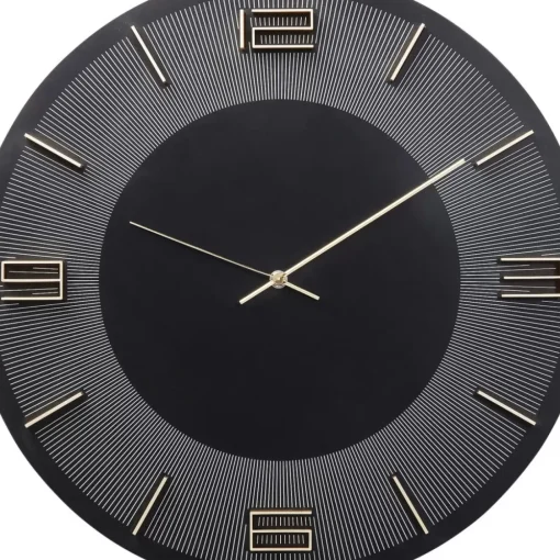 KARE Design Uhren-Wanduhr Leonardo Schwarz/Gold 50