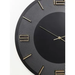 KARE Design Uhren-Wanduhr Leonardo Schwarz/Gold 50