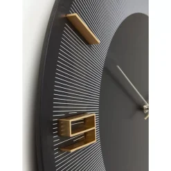 KARE Design Uhren-Wanduhr Leonardo Schwarz/Gold 50
