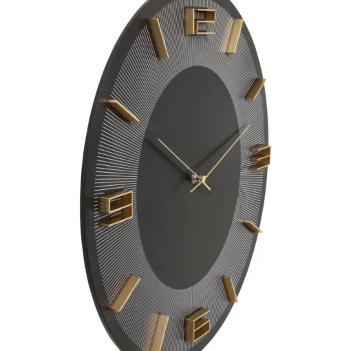 KARE Design Uhren-Wanduhr Leonardo Schwarz/Gold 50