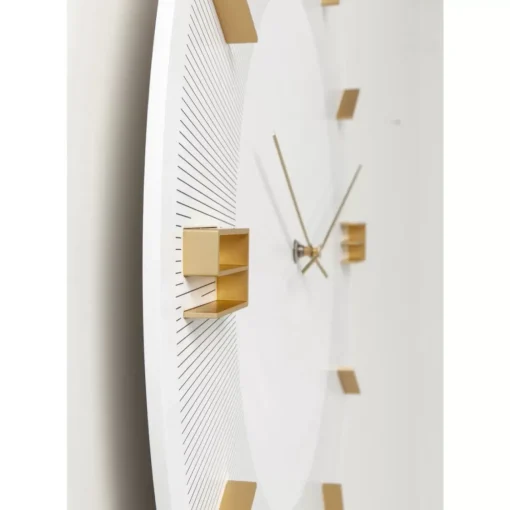 KARE Design Uhren-Wanduhr Leonardo Weis/Gold