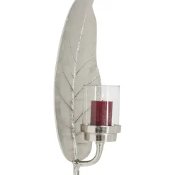 KARE Design Kerzenständer & Laternen-Windlicht Leaf Silber