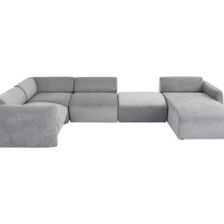 KARE Design Sofas & Couches-Wohnlandschaft 2 Lucca Grau Rechts 328Cm
