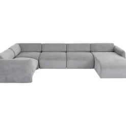 KARE Design Sofas & Couches-Wohnlandschaft 1 Lucca Grau Rechts 328Cm