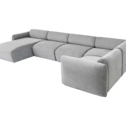 KARE Design Sofas & Couches-Wohnlandschaft 1 Lucca Grau Links 328Cm
