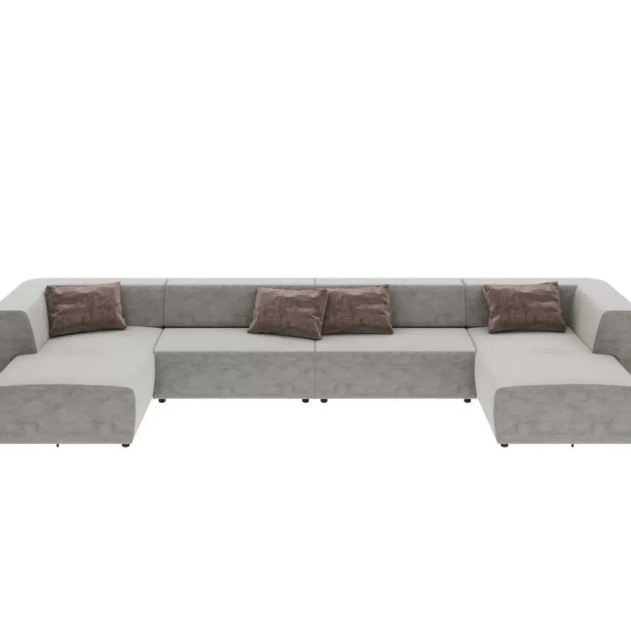 KARE Design Sofas & Couches-Wohnlandschaft Infinity Malibu Grau 434Cm