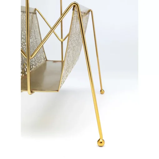 KARE Design Zeitungsständer-Zeitungsständer Basket Gold Klein