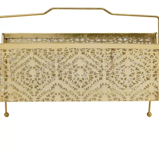 KARE Design Zeitungsständer-Zeitungsständer Basket Gold Klein